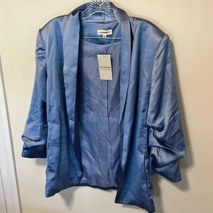 eesome Women’s Blue Blazer with Ruched Sleeves / Size XL / Brand NWT / Lined